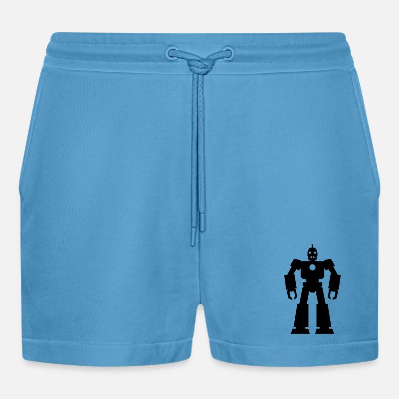 Roboter – KI Technik Sci-Fi Nerd Design - Organic Relaxed Cropped Shorts Made in EU -  Sol Blue