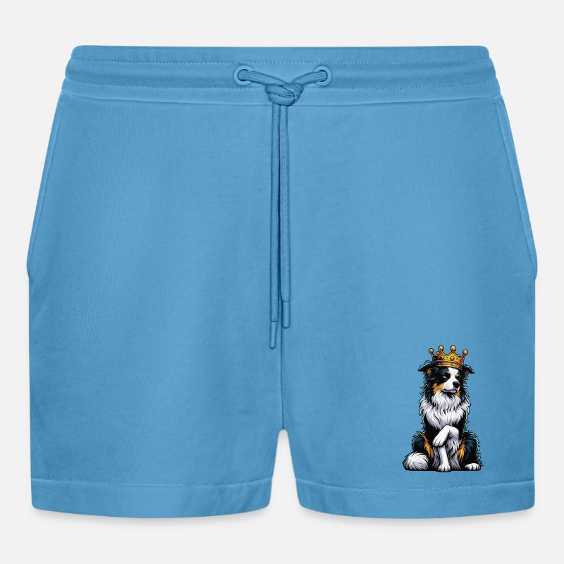Australian Shepherd Aussie Aussiebesitzer Aussies - Organic Relaxed Cropped Shorts Made in EU -  Sol Blue