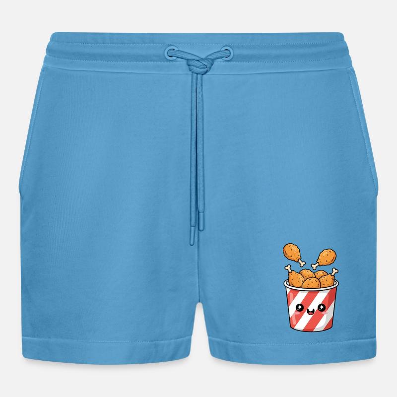 Kawaii-Brathähnchen-Eimer - Organic Relaxed Cropped Shorts Made in EU -  Sol Blue