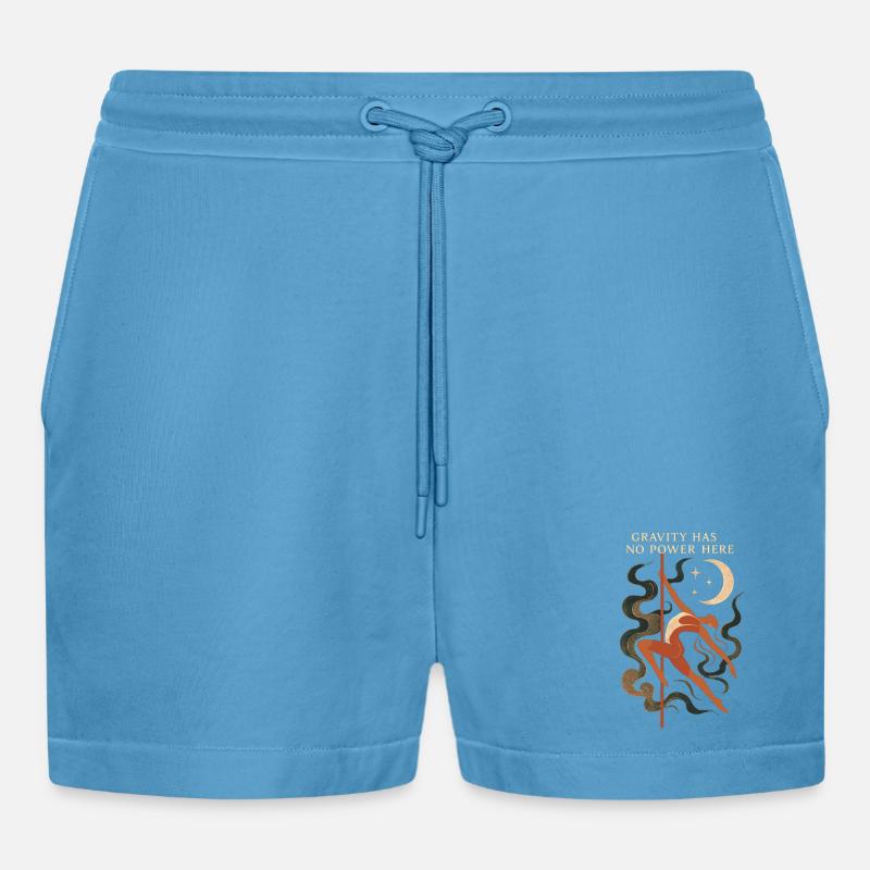 Schwebende Pole-Dance-Frau – Gravity has no power - Organic Relaxed Cropped Shorts Made in EU -  Sol Blue