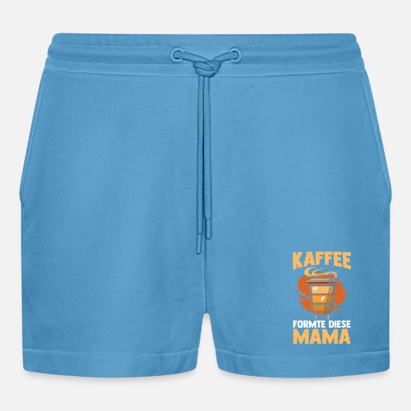 Kaffee Kaffeeliebhaber Mutter Mama - Organic Relaxed Cropped Shorts Made in EU -  Sol Blue