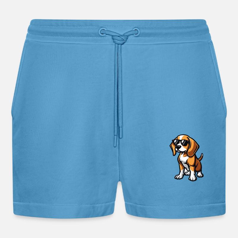 Beagle Hunde Cool Comic - Organic Relaxed Cropped Shorts Made in EU -  Sol Blue