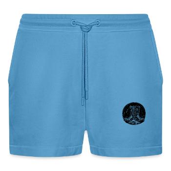 Stetson und Boots Western Country Line Dance - Organic Relaxed Cropped Shorts Made in EU -  Sol Blue - Vorne