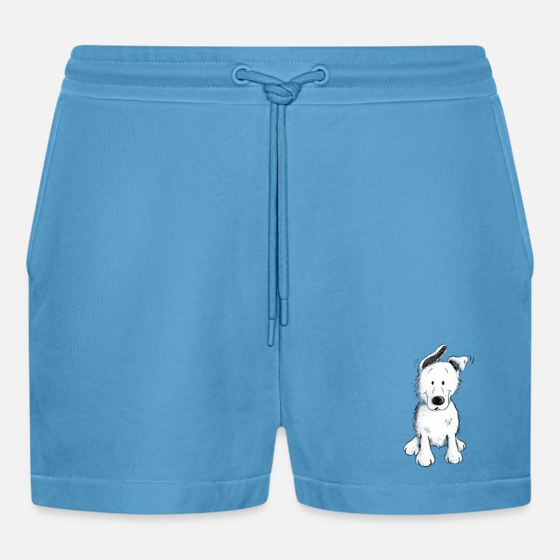 Weißer Schäferhund | Schweizer Schäferhund - Organic Relaxed Cropped Shorts Made in EU -  Sol Blue
