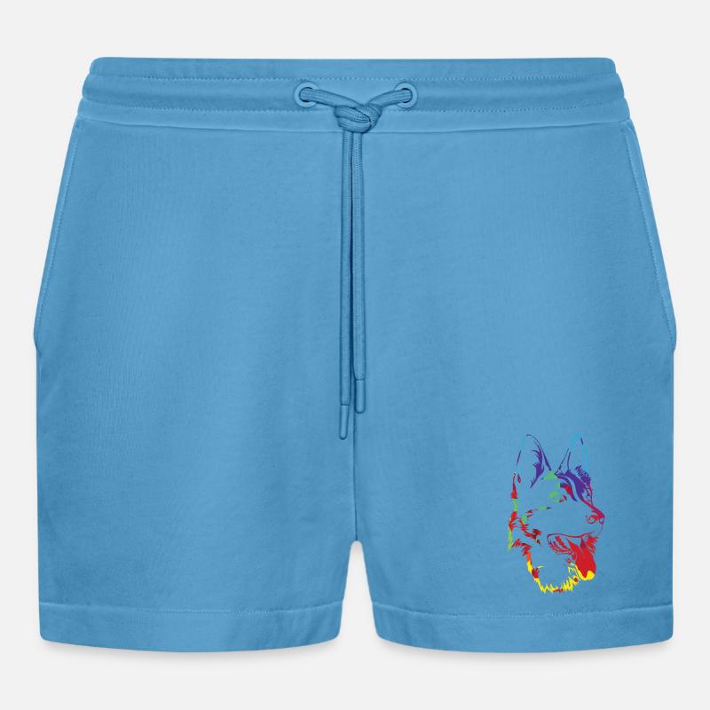 Schäferhund - deutscher Schäferhund - Geschenk - Organic Relaxed Cropped Shorts Made in EU -  Sol Blue