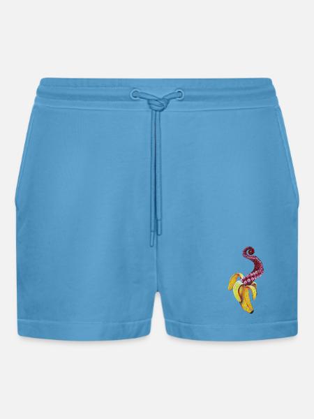 Wirbelnde Mutant-Banane - Organic Relaxed Cropped Shorts Made in EU - Sol Blue