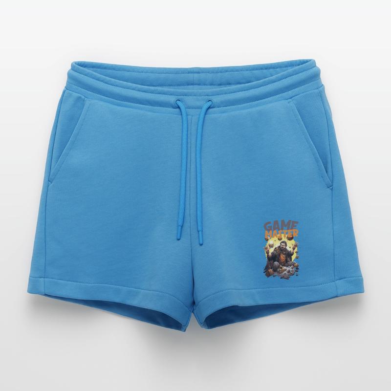 Game Master with Flying Dice – RPG Nerd Organic Relaxed Cropped Shorts Made in EU