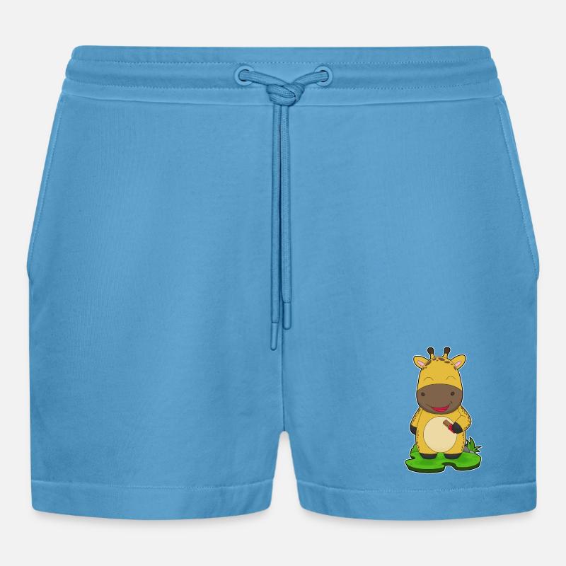Barre de chocolat Girafe - Short bio décontracté court fabriqué en UE - Sol Blue