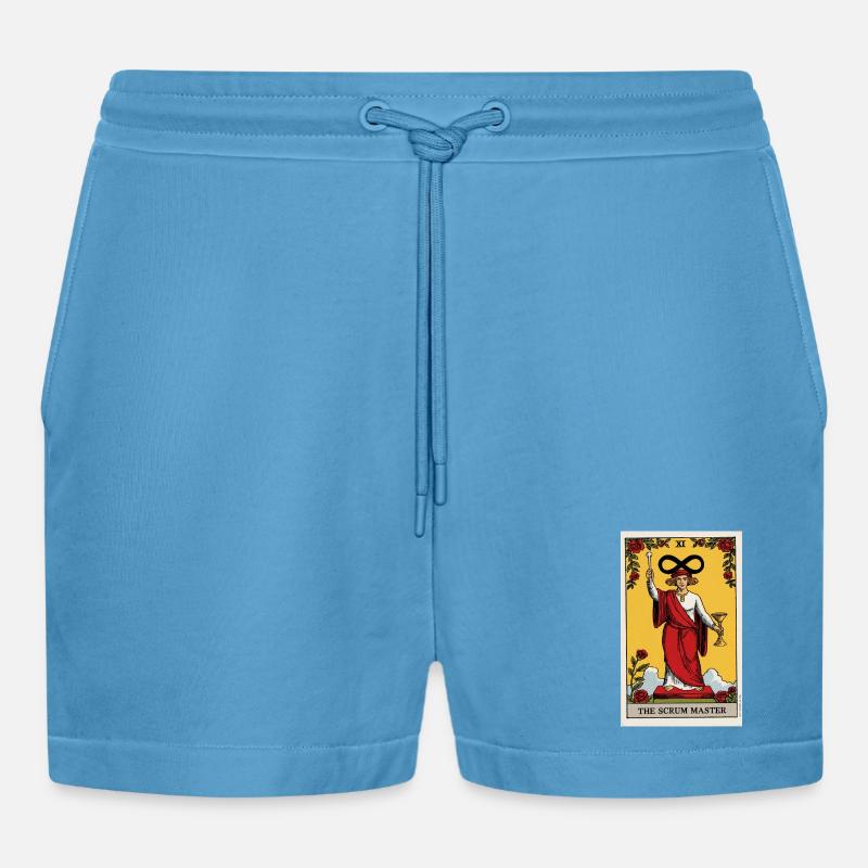Das Infinity Tarot Scrum Master Design - Organic Relaxed Cropped Shorts Made in EU -  Sol Blue