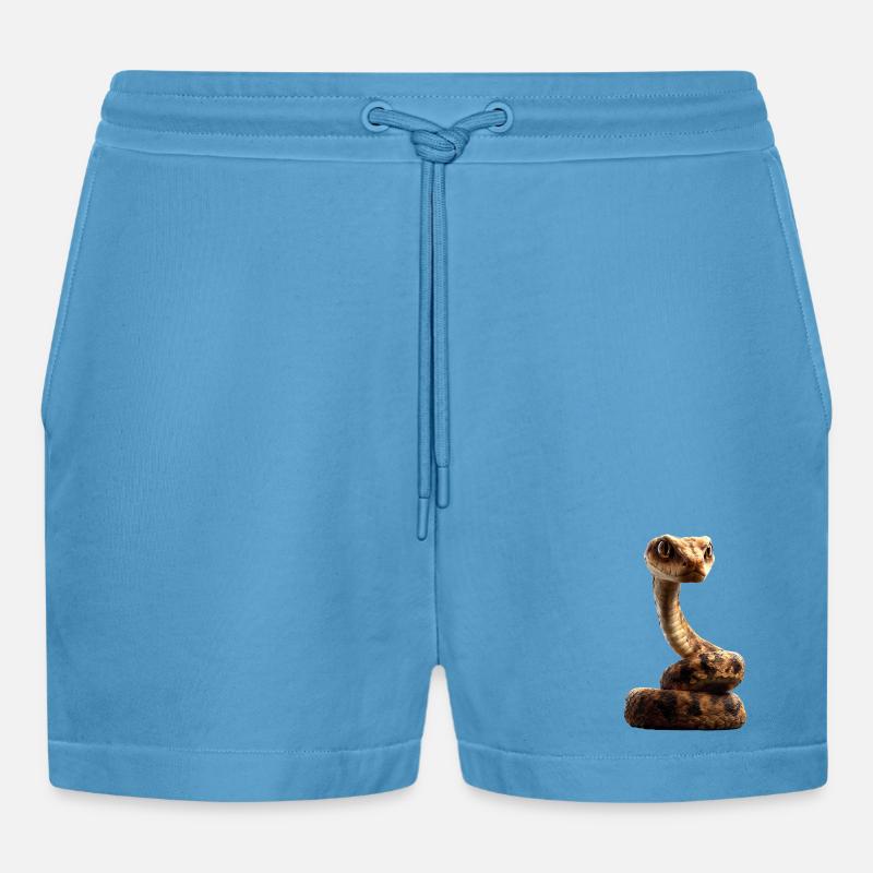 Schlange Python Kobra Klapperschlange Schlangen - Organic Relaxed Cropped Shorts Made in EU -  Sol Blue