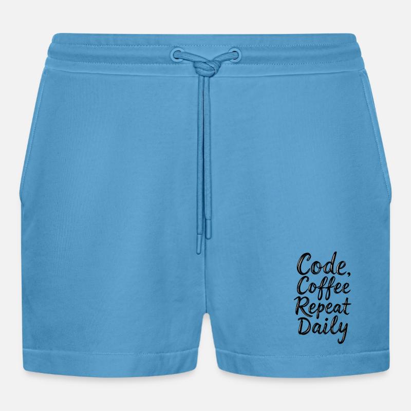 Code Sleep Debug Repeat Programmer Shirt - Short bio décontracté court fabriqué en UE -  Sol Blue
