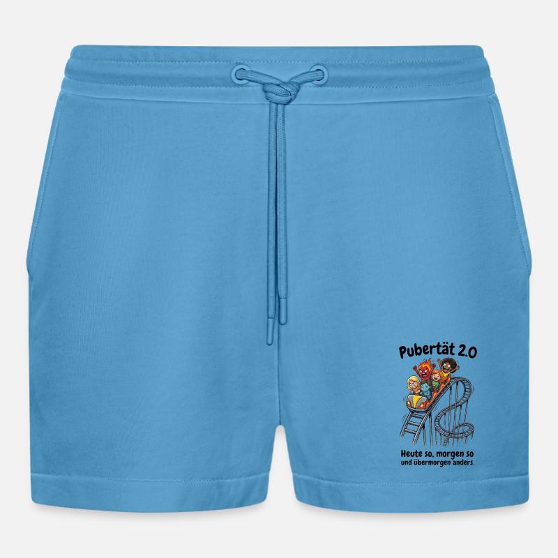 Pubertät 2.0 - Menopause & Achterbahn der Gefühle - Organic Relaxed Cropped Shorts Made in EU -  Sol Blue