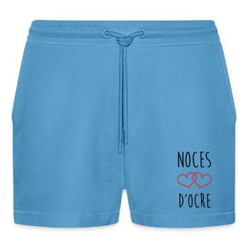 Ochre Wedding 71 years of marriage - Organic Relaxed Cropped Shorts Made in EU -  Sol Blue - Front