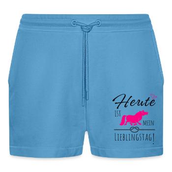 Heute ist mein Lieblingstag! - Organic Relaxed Cropped Shorts Made in EU -  Sol Blue - Vorne
