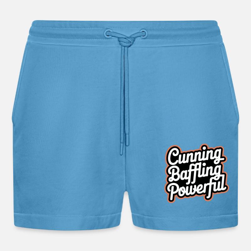 Cunning Baffling Powerful 8 - Organic Relaxed Cropped Shorts Made in EU -  Sol Blue