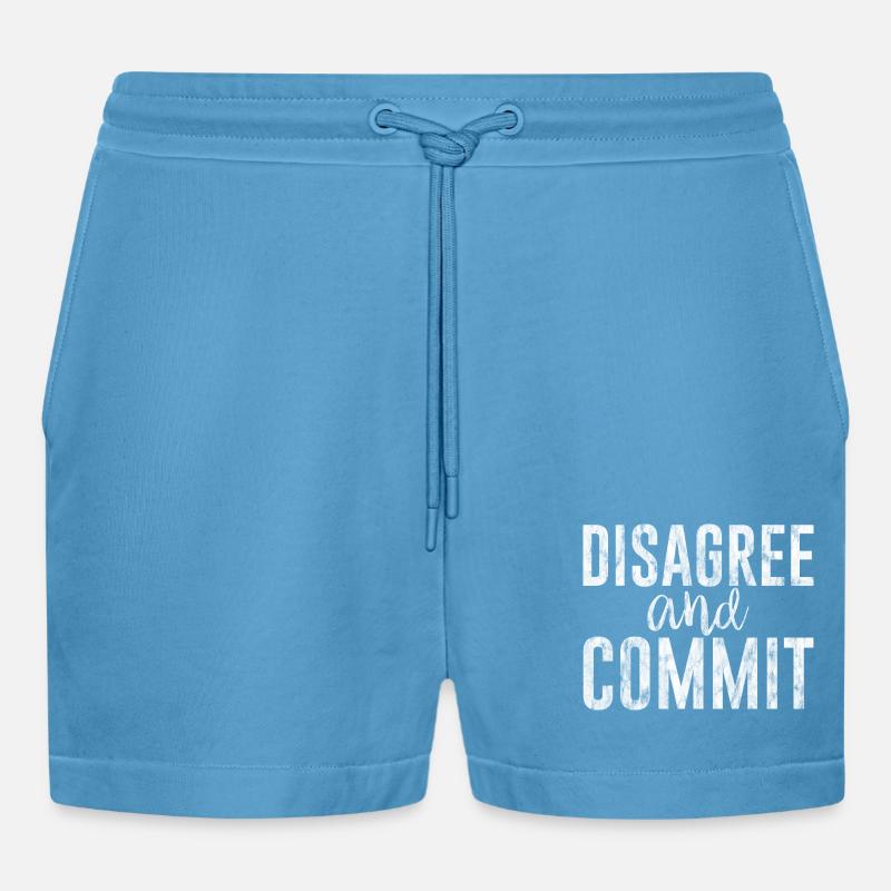 Disagree And Commit 3 - Organic Relaxed Cropped Shorts Made in EU - Sol Blue