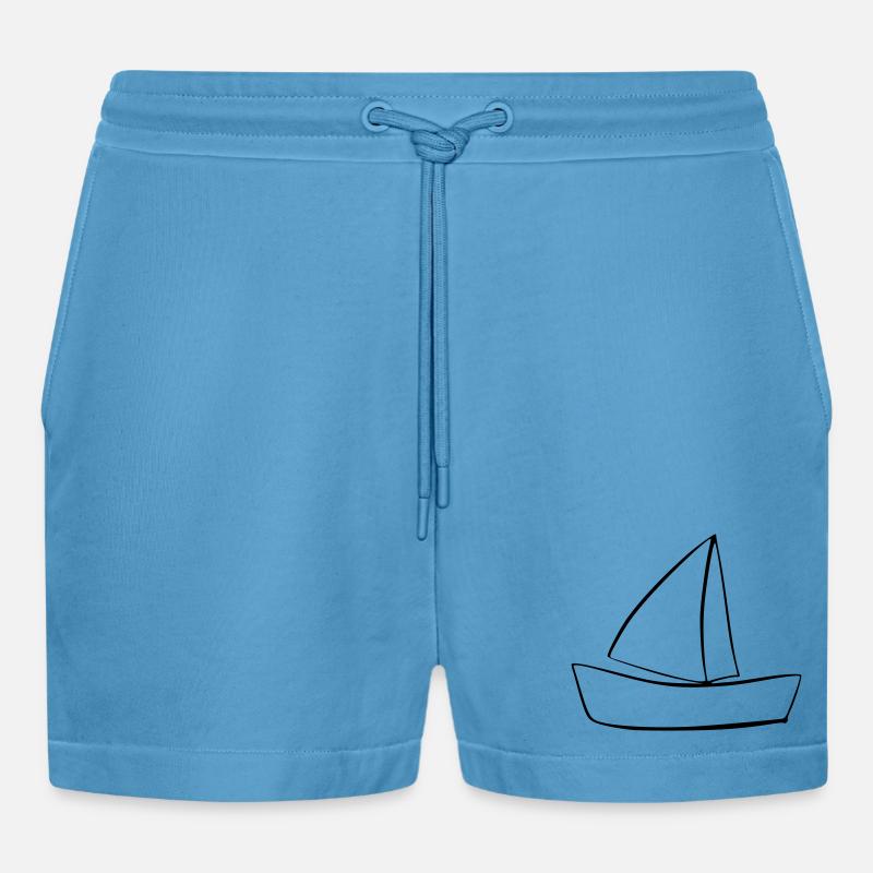 Boot - Organic Relaxed Cropped Shorts Made in EU -  Sol Blue