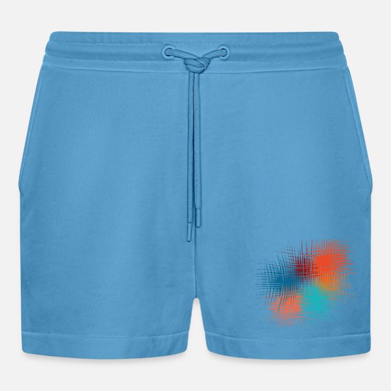 Explosion der Farben - Organic Relaxed Cropped Shorts Made in EU -  Sol Blue