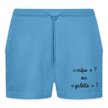 Bretagne - Crêpe ou galette ? - Short bio décontracté court fabriqué en UE -  Sol Blue - Devant