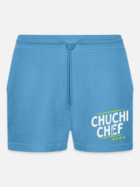Küchenchef - Chuchi Chef - Schweizerdeutsch - Organic Relaxed Cropped Shorts Made in EU - Sol Blue