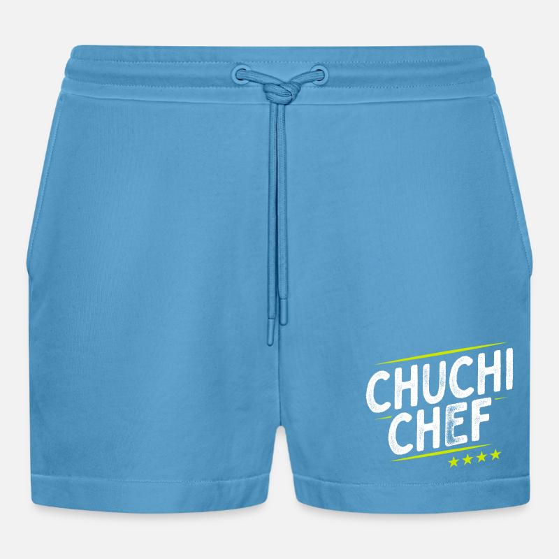 Küchenchef - Chuchi Chef - Schweizerdeutsch - Organic Relaxed Cropped Shorts Made in EU - Sol Blue