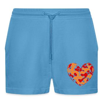 Orange Heart Gift Fête des mères Mère - Short bio décontracté court fabriqué en UE -  Sol Blue - Devant