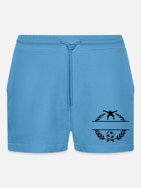 Football 1 - Organic Relaxed Cropped Shorts Made in EU -  Sol Blue