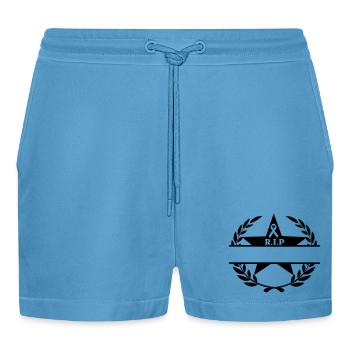 Lorbeerkranz Stern und Schleife RIP - Organic Relaxed Cropped Shorts Made in EU -  Sol Blue - Vorne