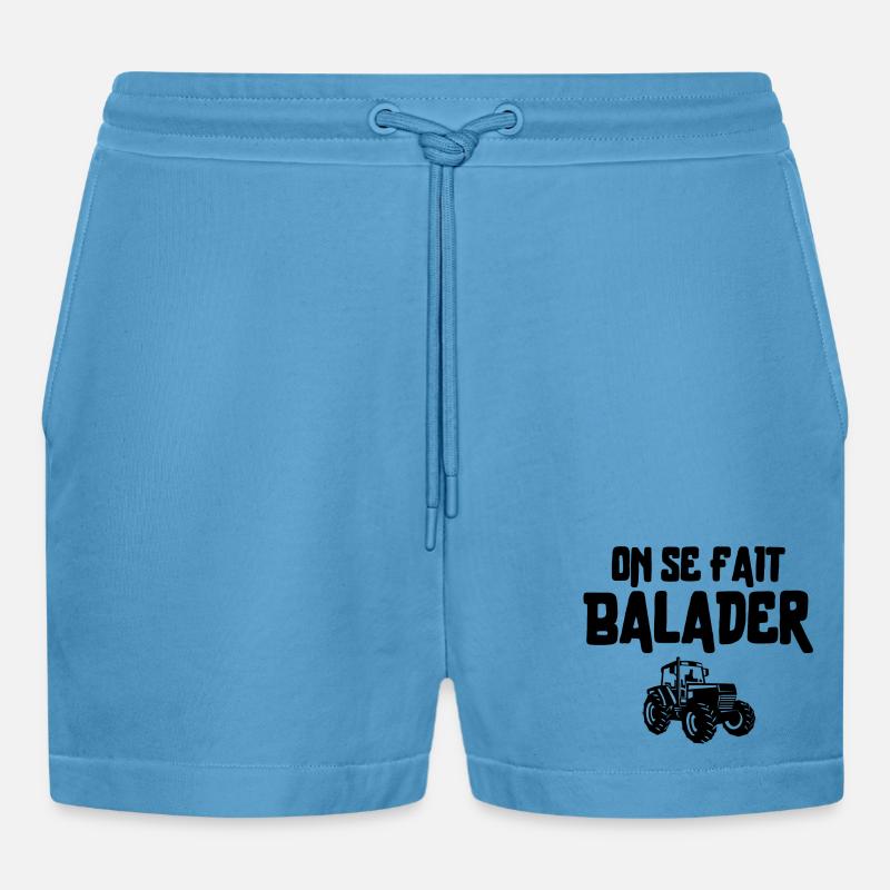 Bauer, Bauer, Bauer, Traktor - Organic Relaxed Cropped Shorts Made in EU -  Sol Blue