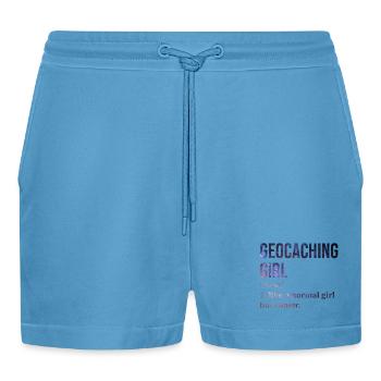 Geocaching - Organic Relaxed Cropped Shorts Made in EU -  Sol Blue - Vorne