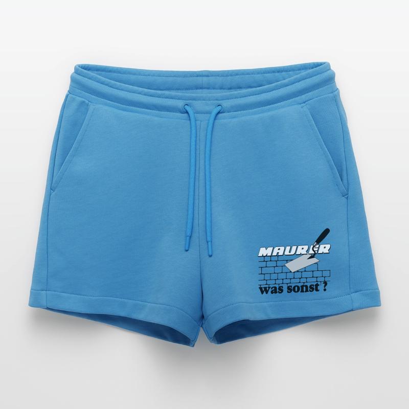 Masonry Construction Logo Organic Relaxed Cropped Shorts Made in EU
