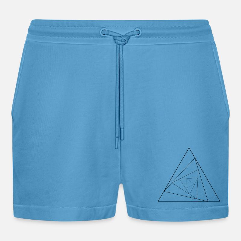 Triangular triangle - Organic Relaxed Cropped Shorts Made in EU -  Sol Blue
