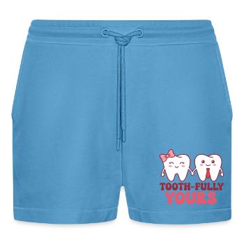 Paar zahnmedizinische Assistentin Zahnarzt - Organic Relaxed Cropped Shorts Made in EU -  Sol Blue - Vorne