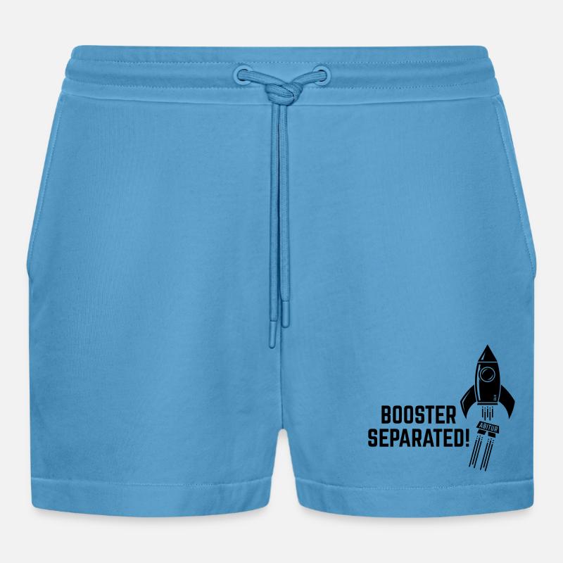 Booster Separated! (Abitur / Abi / Abiturient / B) - Organic Relaxed Cropped Shorts Made in EU -  Sol Blue