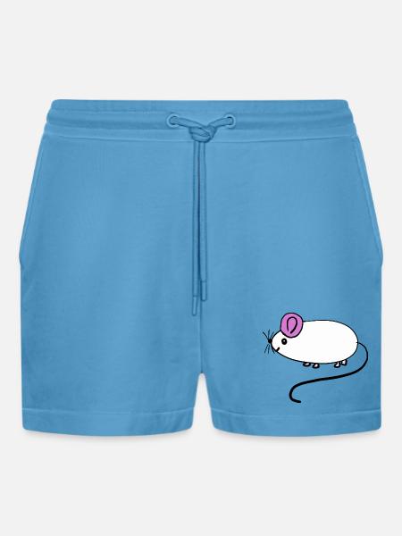 Mouse Rat Rodent Kids Baby - Organic Relaxed Cropped Shorts Made in EU - Sol Blue
