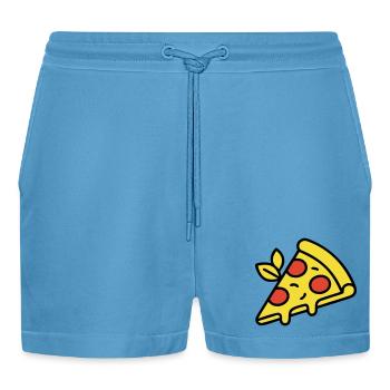 Pizza Piece Italie Nourriture Pizzeria Foodie Gourmet - Short bio décontracté court fabriqué en UE -  Sol Blue - Devant