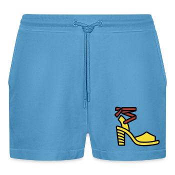 High Heel Schuh Mode Italien Fashionista - Organic Relaxed Cropped Shorts Made in EU -  Sol Blue - Vorne