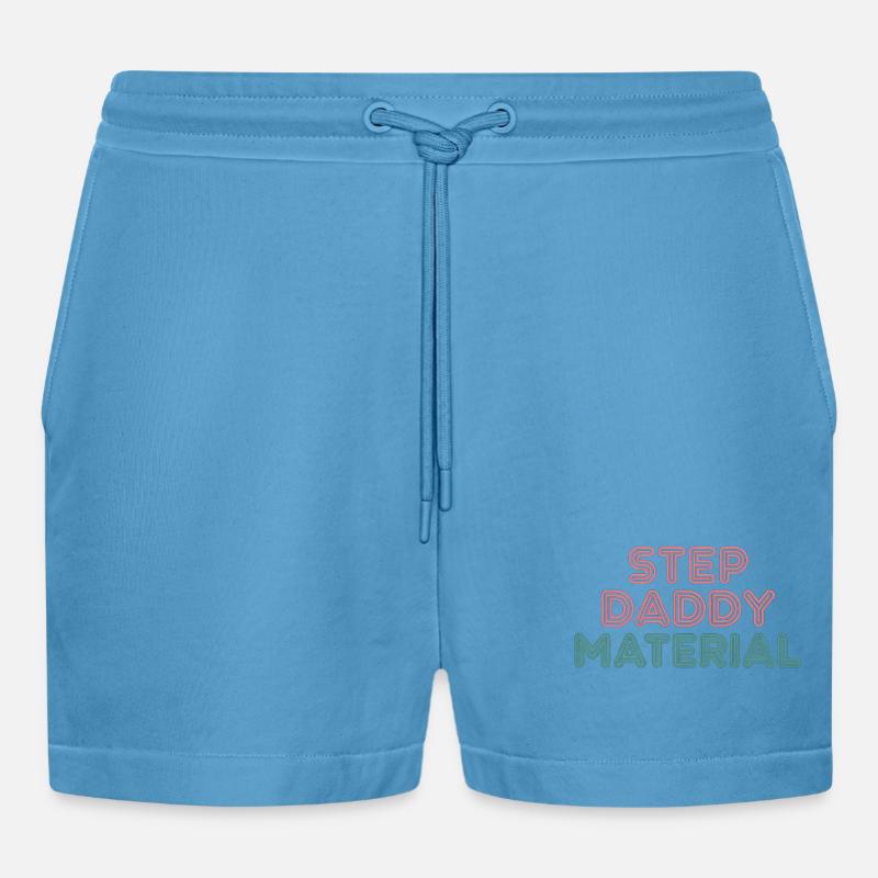 Step Daddy Material 14 - Organic Relaxed Cropped Shorts Made in EU -  Sol Blue