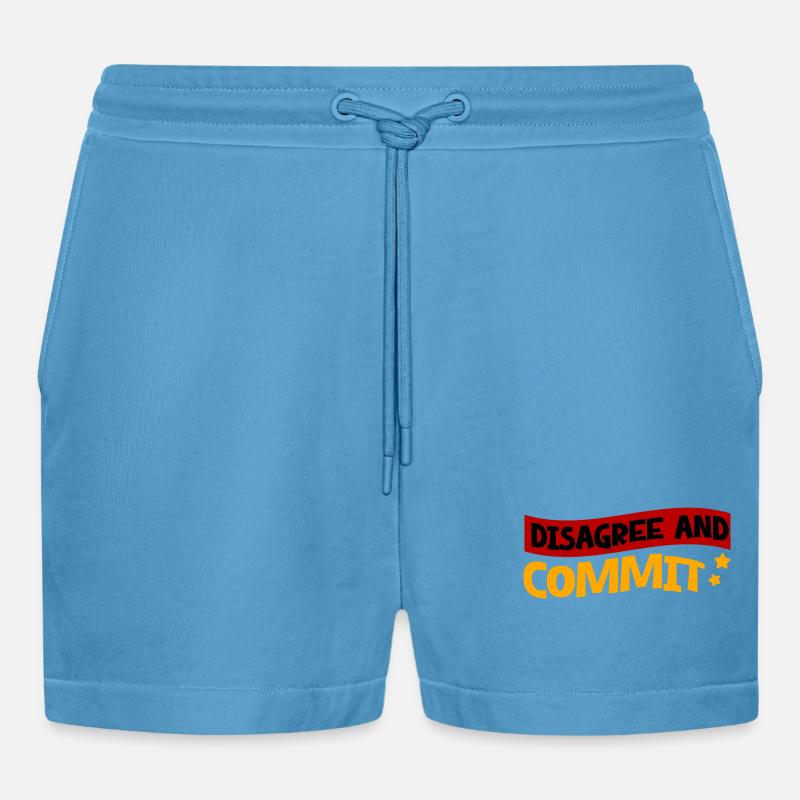 Disagree And Commit 2 - Organic Relaxed Cropped Shorts Made in EU -  Sol Blue