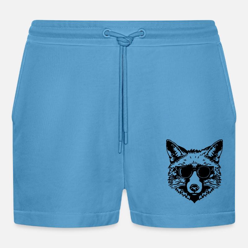 Fox Foxes - Organic Relaxed Cropped Shorts Made in EU - Sol Blue