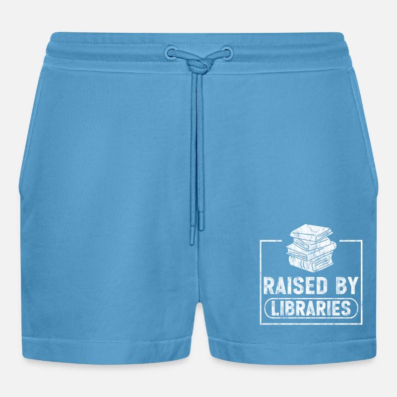Raised By Libraries 3 - Organic Relaxed Cropped Shorts Made in EU -  Sol Blue