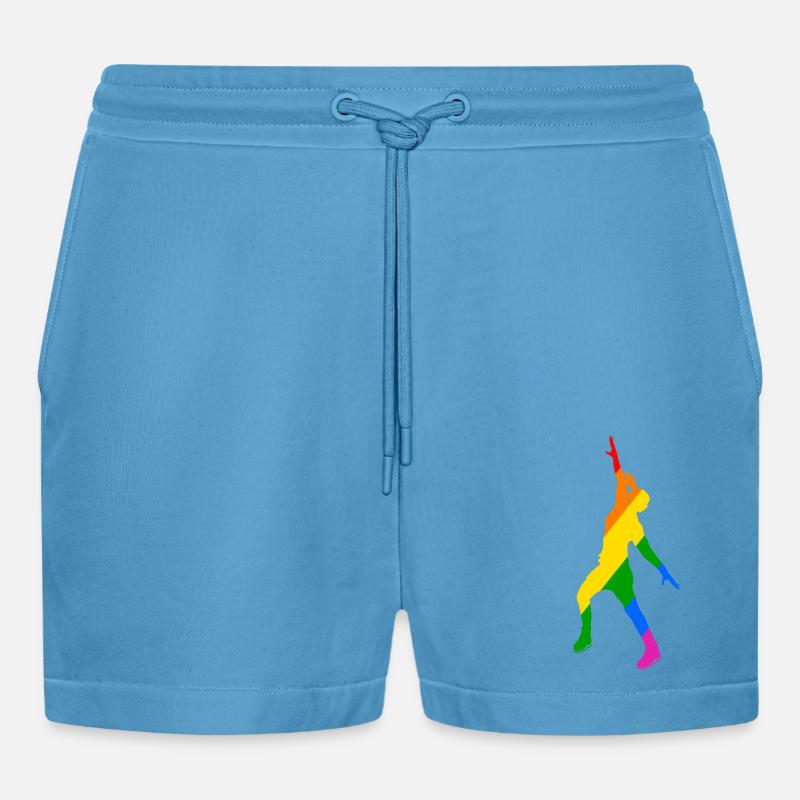 Farbenspiel im Eislauf - Organic Relaxed Cropped Shorts Made in EU -  Sol Blue
