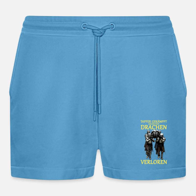 Tapferer Kampf gegen Drachen - Organic Relaxed Cropped Shorts Made in EU -  Sol Blue