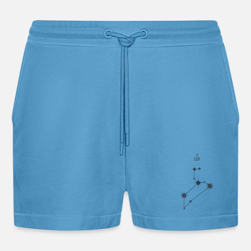 Sternzeichen Löwe Sternbild Sternbild Schwarz & Grau - Organic Relaxed Cropped Shorts Made in EU -  Sol Blue