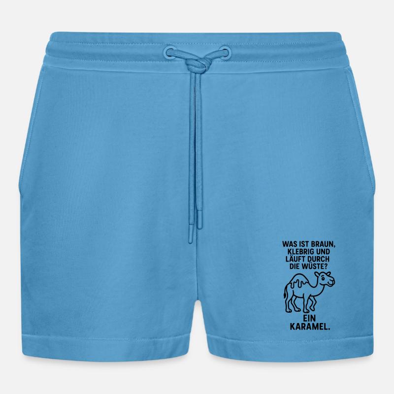 karamel karamell kamel wüste kinder witz - Organic Relaxed Cropped Shorts Made in EU -  Sol Blue