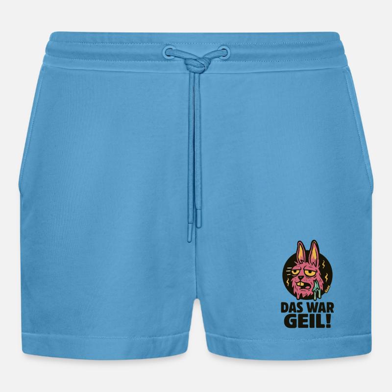 Pinker Hase Graffiti: Das War Geil - Organic Relaxed Cropped Shorts Made in EU -  Sol Blue