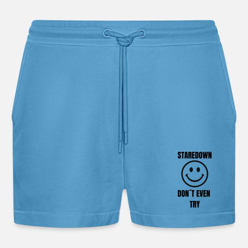Sourire de fixation – N’essaie même pas - Short bio décontracté court fabriqué en UE -  Sol Blue