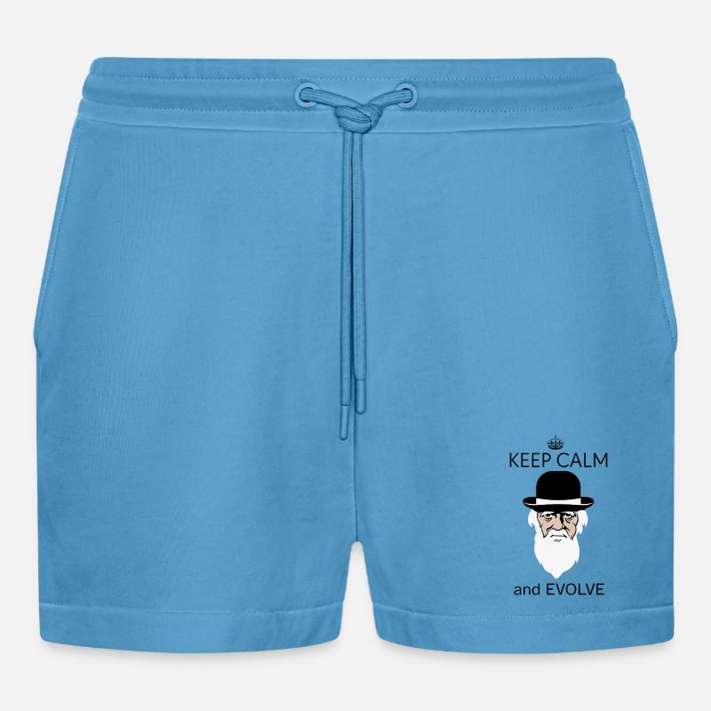 Darwin Keep Calm and evolve - Short bio décontracté court fabriqué en UE -  Sol Blue