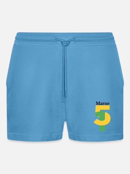 Marl - Organic Relaxed Cropped Shorts Made in EU -  Sol Blue