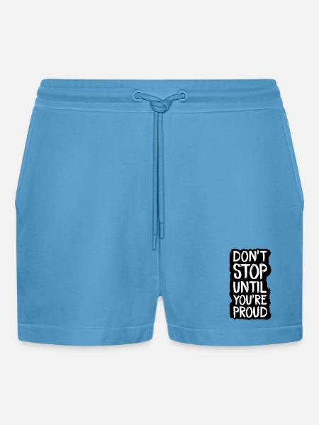 don't stop until you're proud - Organic Relaxed Cropped Shorts Made in EU -  Sol Blue